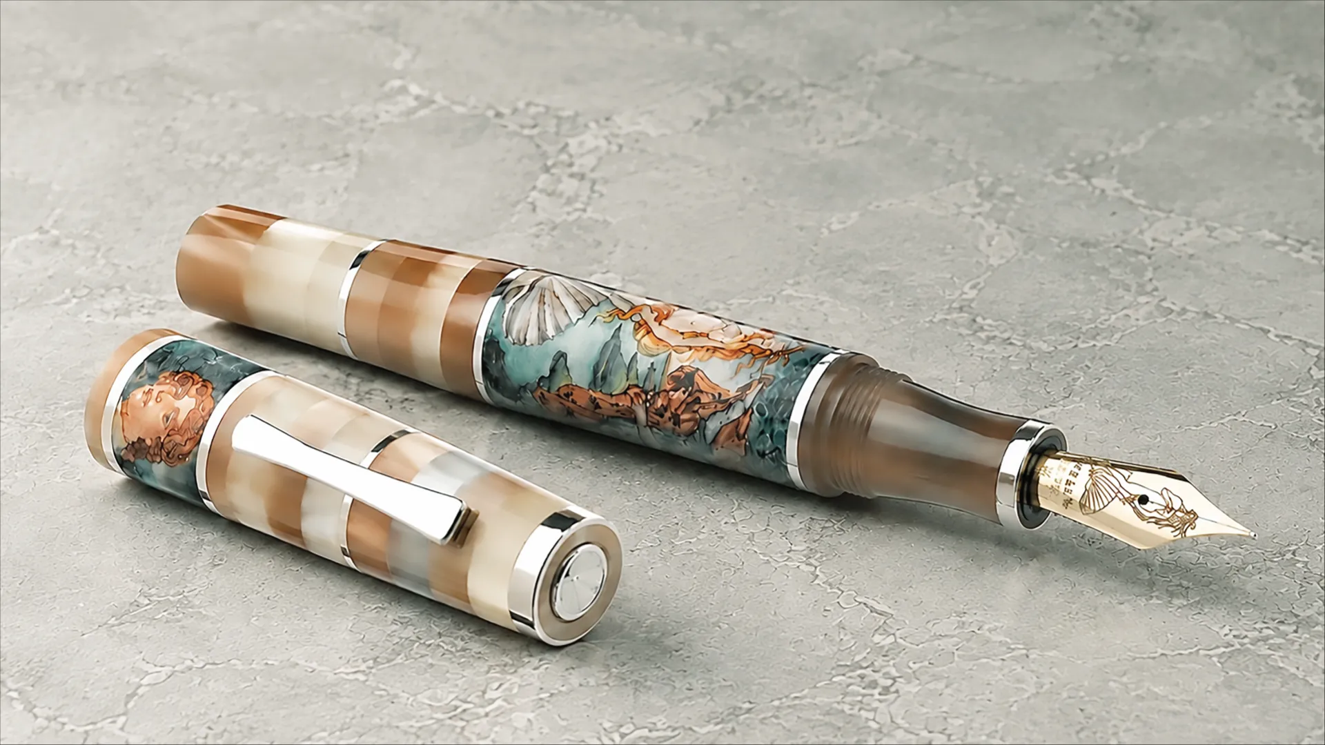 Marlen Pens hand-painted fountain pen